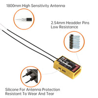 HelloRadio HR7E 8CH  ELRS 2.4G / HR7C 8CH D8/D16/SFHSS PWM Power Supply DC 4.5-7.4 V Receiver Dual Antenna Fixed Wing Drone Boat