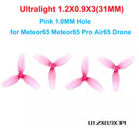 HQProp 4pairs 40MM Hollow Cup Propeller Dia 40mm 3-Blades Shaft Hole 1mm Poly Carbonate 31MM for Meteor65 Air65 FPV Airplane Model