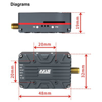 Axisflying 1.2G / 3.3G 4W VTX Analog Transmitter High Power Wireless Video Transmission for FPV Drone