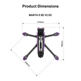 Axisflying Manta5 SE V2 Frame 5inch Frame FPV Drone Frame Kit Squashed-DC for Cinematic Freestyle Long Range Drone Quadcopter