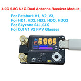 QWinOut 4.9G 5.8G 3W TX RX Analog Receiver Transmitter Module with Dual Antenna for Fatshark DJI V1/V2 Skyzone 04L/04X FPV Goggles