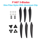 Gemfan F1265 F1307 F1407 F1510 12inch 15inch Folding Propeller 3-Blades Glass Fiber Nylon W Metal Clip for Long Range Drones