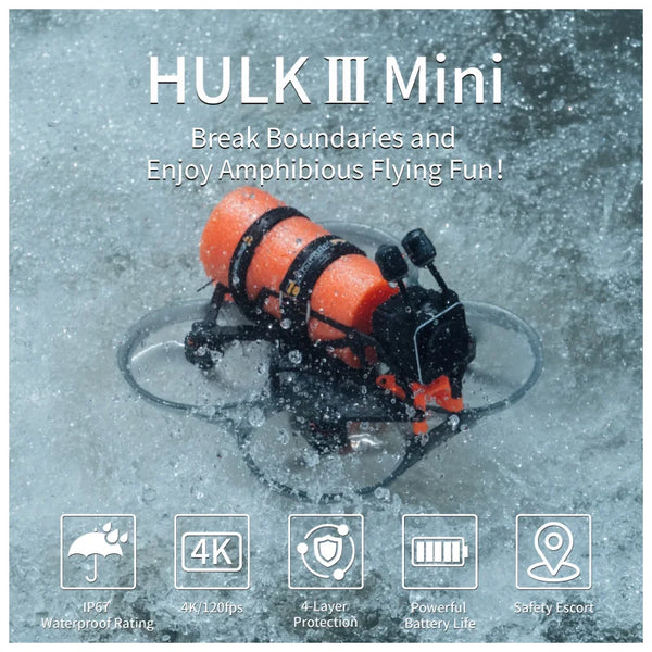DarwinFPV HULKIII Mini Waterproof 5.8G FPV Racing Drone Analog 6S For Quadcopter