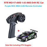 SNICLO MG044-4WD MG117-4WD 1:43 4WD Drift RC Car 2.4G Full Proportional Remote Control Purple Green RTR Toy Gift for Kids