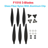 Gemfan F1265 F1307 F1407 F1510 12inch 15inch Folding Propeller 3-Blades Glass Fiber Nylon W Metal Clip for Long Range Drones