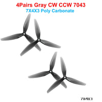 4Pairs(4CW+4CCW) HQProp 7X3.7X3 7037 / 7X5X3 7050 / 7X4X3 7043 / 7.5X3.7X3 7537 3-Blades PC FPV Propeller 7inch RC Drone Props