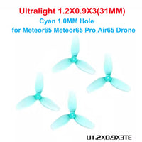 HQProp 4pairs 40MM Hollow Cup Propeller Dia 40mm 3-Blades Shaft Hole 1mm Poly Carbonate 31MM for Meteor65 Air65 FPV Airplane Model
