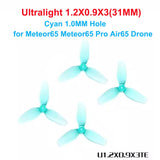 HQProp 4pairs 40MM Hollow Cup Propeller Dia 40mm 3-Blades Shaft Hole 1mm Poly Carbonate 31MM for Meteor65 Air65 FPV Airplane Model