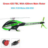 ALZRC-RC Devil 380 Devil 420 FAST FBL 6CH 3D Red / Green Flying RC Helicopter Kit With 380MM 420MM Carbon Fiber Main Tail Paddle