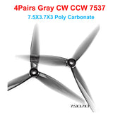 4Pairs(4CW+4CCW) HQProp 7X3.7X3 7037 / 7X5X3 7050 / 7X4X3 7043 / 7.5X3.7X3 7537 3-Blades PC FPV Propeller 7inch RC Drone Props