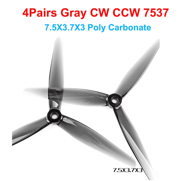 4Pairs(4CW+4CCW) HQProp 7X3.7X3 7037 / 7X5X3 7050 / 7X4X3 7043 / 7.5X3.7X3 7537 3-Blades PC FPV Propeller 7inch RC Drone Props