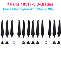 4Pairs (4CW+4CCW) Gemfan F1510 F7036 F1051 10inch Folding Propeller 2-Blade/3-Blade Glass Fiber Nylon for FPV Long Range Drones
