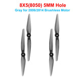 HQProp 2Pairs 5.1X4.5 8050 8X5 Light Grey (2CW+2CCW) 2-Blades 5.1Inch 8inch PC Props 5mm Shaft for FPV Freestyle Long Range DIY