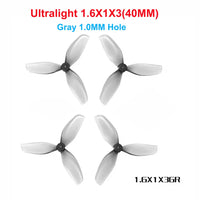 HQProp 4pairs 40MM Hollow Cup Propeller Dia 40mm 3-Blades Shaft Hole 1mm Poly Carbonate 31MM for Meteor65 Air65 FPV Airplane Model