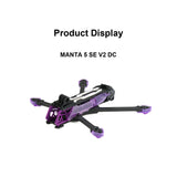 Axisflying Manta5 SE V2 Frame 5inch Frame FPV Drone Frame Kit Squashed-DC for Cinematic Freestyle Long Range Drone Quadcopter