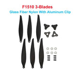 Gemfan F1265 F1307 F1407 F1510 12inch 15inch Folding Propeller 3-Blades Glass Fiber Nylon W Metal Clip for Long Range Drones
