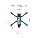 Axisflying Manta5 SE V2 Frame 5inch Frame FPV Drone Frame Kit Squashed-DC for Cinematic Freestyle Long Range Drone Quadcopter
