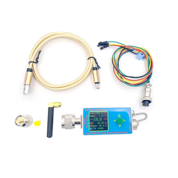 N Type RF Power Meter V7.0 10GHZ TYPE-C 5V Communication Data Export Power Detector Serial Communication with 1.3-inch TFT LCD