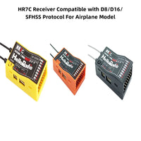 HelloRadio HR7E 8CH  ELRS 2.4G / HR7C 8CH D8/D16/SFHSS PWM Power Supply DC 4.5-7.4 V Receiver Dual Antenna Fixed Wing Drone Boat