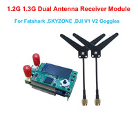 QWinOut 4.9G 5.8G 3W TX RX Analog Receiver Transmitter Module with Dual Antenna for Fatshark DJI V1/V2 Skyzone 04L/04X FPV Goggles