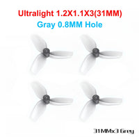 HQProp 4pairs 40MM Hollow Cup Propeller Dia 40mm 3-Blades Shaft Hole 1mm Poly Carbonate 31MM for Meteor65 Air65 FPV Airplane Model