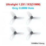 HQProp 4pairs 40MM Hollow Cup Propeller Dia 40mm 3-Blades Shaft Hole 1mm Poly Carbonate 31MM for Meteor65 Air65 FPV Airplane Model