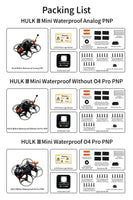 DarwinFPV HULKIII Mini Waterproof 5.8G FPV Racing Drone Analog 6S For Quadcopter