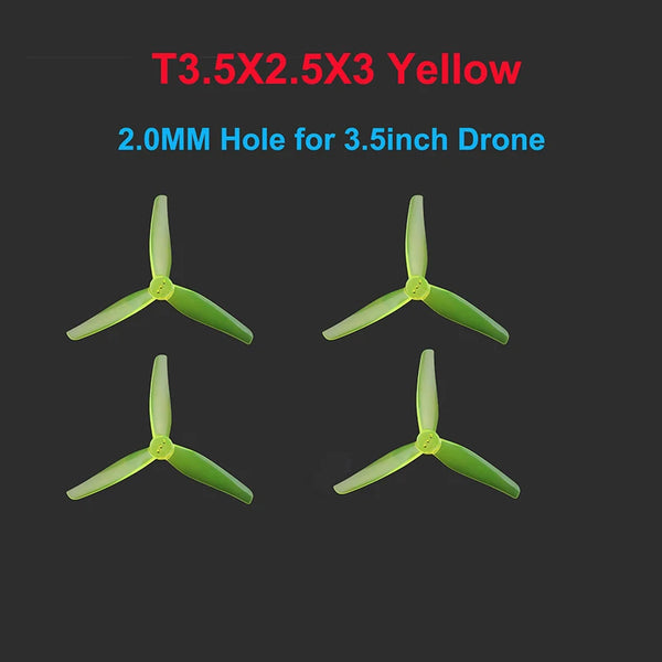HQProp CW CCW T3.5X2.5X3 3.5inch / T3X1.8X3 3inch / T2.5X1.9X3 2.5inch 1.5mm / 2mm Hole Poly Carbonate Propeller For RC Frame