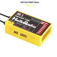 HelloRadio HR7E 8CH  ELRS 2.4G / HR7C 8CH D8/D16/SFHSS PWM Power Supply DC 4.5-7.4 V Receiver Dual Antenna Fixed Wing Drone Boat