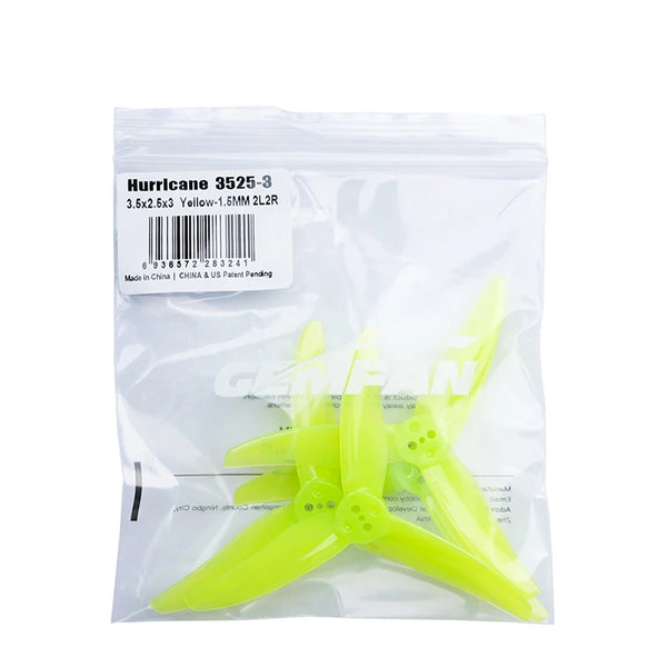6Pairs Gemfan Hurricane 3525-3 3 Paddle PC Propeller T-mount 1.5mm Support for 1806-2004 Motor for FPV 3.5inch Toothpick Drones
