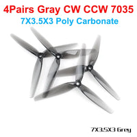 4Pairs(4CW+4CCW) HQProp 7X3.7X3 7037 / 7X5X3 7050 / 7X4X3 7043 / 7.5X3.7X3 7537 3-Blades PC FPV Propeller 7inch RC Drone Props