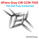 4Pairs(4CW+4CCW) HQProp 7X3.7X3 7037 / 7X5X3 7050 / 7X4X3 7043 / 7.5X3.7X3 7537 3-Blades PC FPV Propeller 7inch RC Drone Props