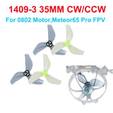 Gemfan 1409 3-Blade Propeller (8CW+8CCW) 35mm 1mm Shaft Hole for Meteor65 Pro FPV Whoop Suit for 0802 Brushless Motors