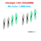 HQProp(6CW+6CCW) 40MM 1.6X1X3 1.6X1.2X2 Hollow Cup Propeller Dia 40mm 2-Blade 3-Blade 1mm 1.5mm Shaft Hole for Drone RC Airplane