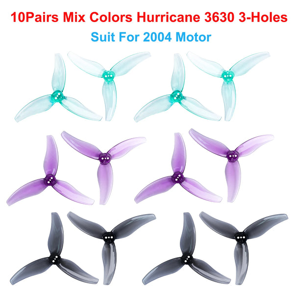 Gemfan(10CW+10CCW) Hurricane 3525 3630 4023 4525 3.5inch/4inch 1.5MM 3-Holes PC Propeller for 1806-2004 Motors for FPV Freestyle