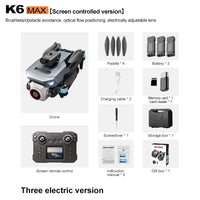 KY605S K6 Max Drone Equipped with Screen Remote Control and Brushless Power HD Aerial Drone Obstacle Avoidance Quadcopter