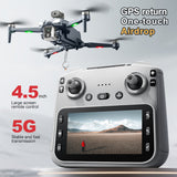 K18Max GPS HD Aerial Photography Drone with 4.5-Inch Screen Controller, Brushless Smart Obstacle Avoidance RC Aircraft