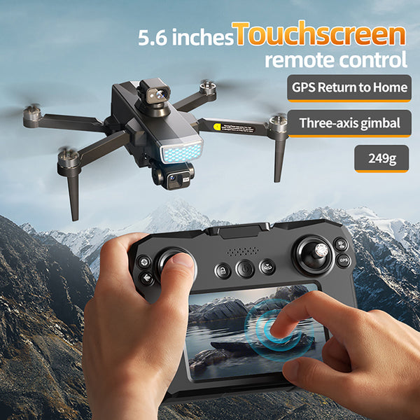 QWinOut KAI TWO 5.6 Inches Touchscreen Remote Control Drone Three-axis Gimbal GPS Positioning Auto Return FPV Aircraft