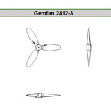 GEMFAN 4Pairs 2412 3-blades CW+CCW Propeller 1.2mm Hole For 8520 Brushed Motor For Micro FPV RC Toy Airplane Quadcopter