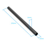 JMT 4PCS 16MM*14MM*245MM 3K Carbon Fiber Tube with 16mm Clamp Type Motor Mount Plate Holder & Z16 Folding Arm Tube Joint for 4-axle Aircraft RC Quadcopter DIY Copter Drone