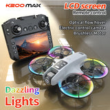K200MAX GT3 Brushless Screen Controller Drone, HD Aerial Photography Optical Flow Positioning RC Airplane with LED Lights 4.5-Inch Large Screen Controller