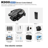 K900 MAX GPS Brushless Quadcopter, 1080P HD Aerial Photography Obstacle Avoidance RC Drone with 4.5-Inch Screen Controller