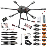 JMT Saker675 675mm 6-axis Carbon Fiber Folding Rack with T-Shaped Landing Gear APM2.8 Flight Control 5V 12VBEC Integrated Power Module ESC Sub-board HYD3508 700KV Motor 1255 Carbon Fiber Propeller