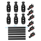 JMT 6PCS 16MM*14MM*150MM 3K Carbon Fiber Tube with 16mm Clamp Type Motor Mount Plate Holder & Z16 Folding Arm Tube Joint for 6-axle Aircraft RC Hexacopter DIY Copter Drone