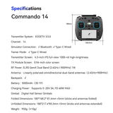 iFlight Commando 14 Remote Controller/Transmitter with GemX Dual-Band 1W, ELRS 2.4G/900MHz for FPV Drone