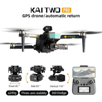 KAI TWO PRO GPS Drone 4K Professional 8K Three Axle Self Stabilization HD Camera 360° Obstacle Avoidance Brushless RC Quadcopter