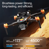 QWINOUT 2.4G V188 Brushless Motor 6k / 8K Long Range Obstacle Avoidance Folding Optical Flow Positioning Remote Control Toy Airplane