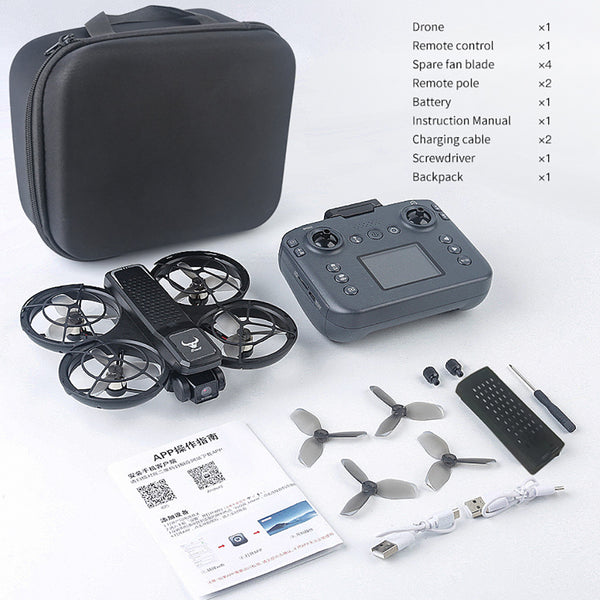 Upgrade Large Screen Control Full Protection Paddle Blades Anti Fall Four Axis Remote Control Drone Upgrade Brushless Motor Electrically Adjustable Camera
