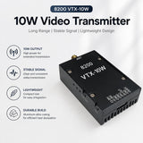 QWINOUT 8200 10W 56 Channels Analog Video Transmitter Built-in Cooling Fan For Long Range FPV RC Toy Airplane