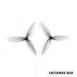 HQProp 4Pairs CW+CCW Ultralight 65mm 3 Blades PC Propeller 1.2mm Mounting Hole For FPV RC Toy Airplane